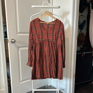 Plaid Tunic Dress in Red and Black
